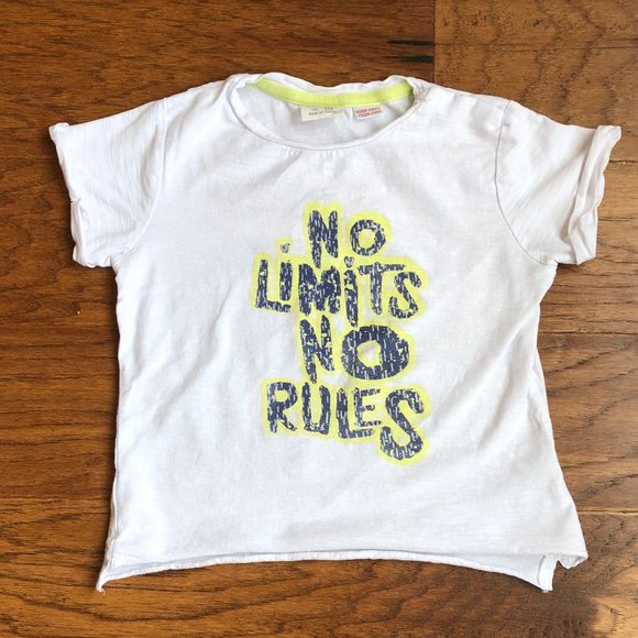 Zara Baby "No Limits No Rules" T-shirt - Picture 1 of 5